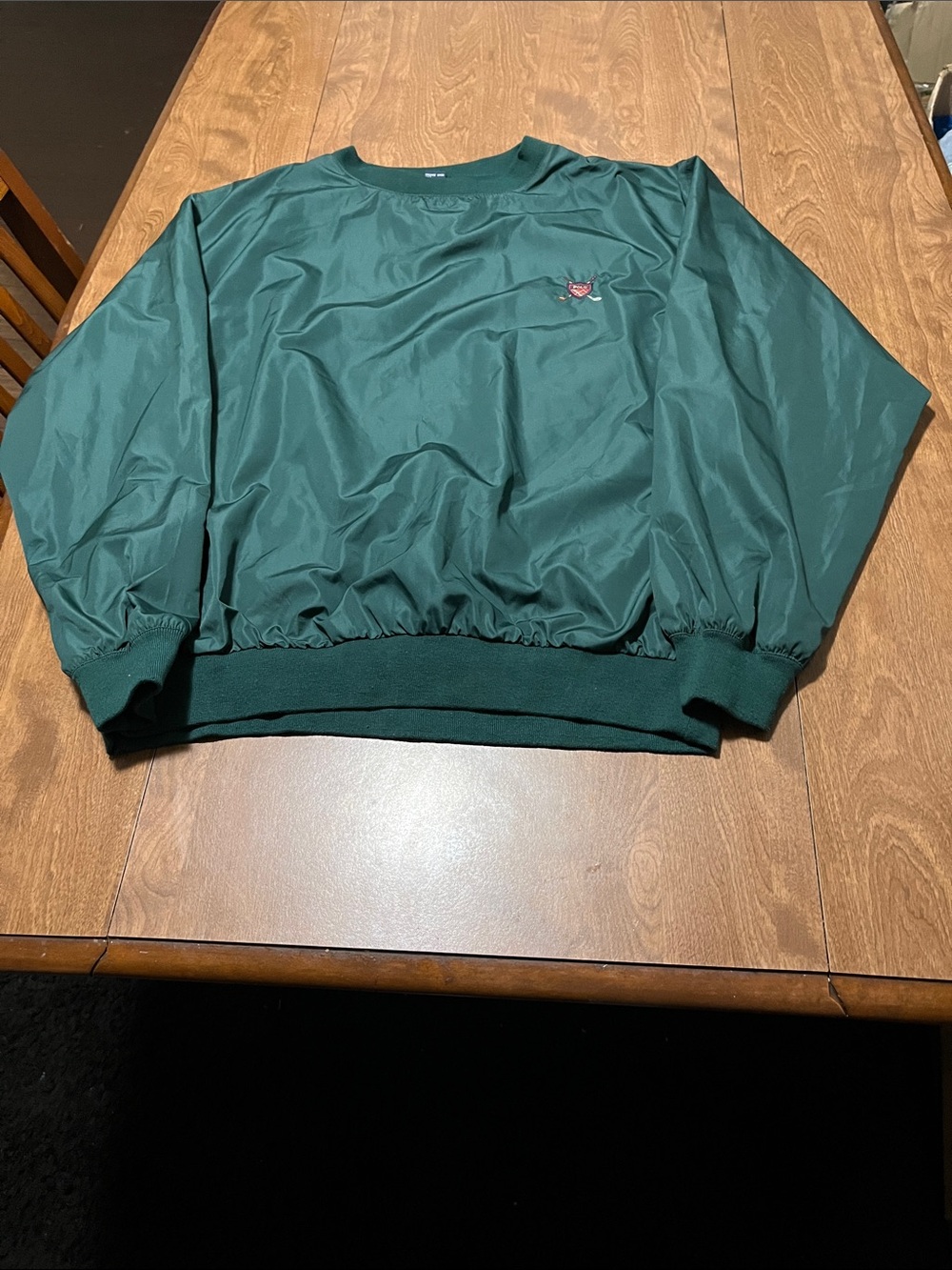 Forest Green Pullover Crewneck Windbreaker Sweatshirt